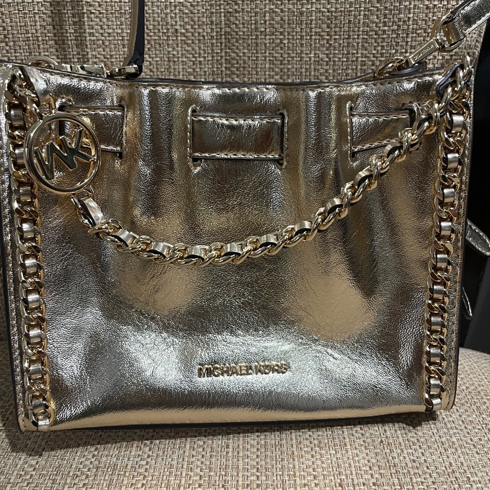Michael Kors Metallic Gold Chain Shoulder Bag
